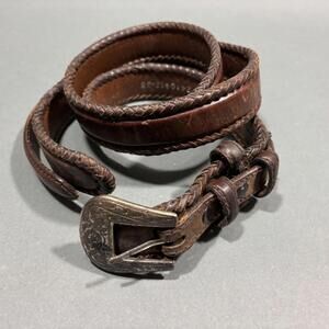 VTG Nocona Belt Western Leather Braided 2410402-38 Men's Size 38 Brown 1" Wide